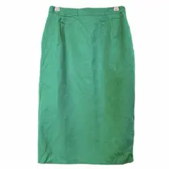 ヴィンテージ タイトスカート グリーン 金ボタン L〜XL 美シルエット 膝丈