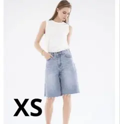 アリシアスタン フレイドウエストバンドデニムショーツ XSのサムネイル