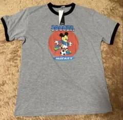 MサイズミッキーマウスサッカーTシャツ グレーディズニー
