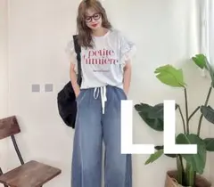 しまむら non NOOOON 袖フリルプルオーバー Tシャツ