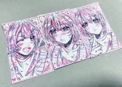オリジナルイラスト 3枚セット 原画 名刺サイズ