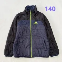 adidas 中綿コート 黒/ネイビー/グリーン140cm