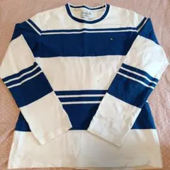 青と白のストライプ 長袖Tシャツ サイズ3