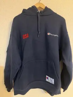 Champion USA ネイビー パーカー
