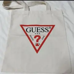 期間限定出品　GUESS トートバッグ アイボリー 三角形ロゴ