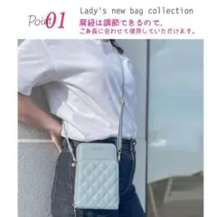 ❤️人気❤️スマホショルダー スマホポーチ 大容量 ブルー 軽量 コンパクト 便利