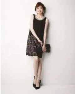 ♡Apweiser-riche♡襟ビジューレースドッキングワンピース