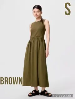 UNIQLO コンビネーションワンピース/ノースリーブ/丈長め S・BROWN