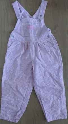 OshKosh B'gosh ピンクチェックオーバーオール 90