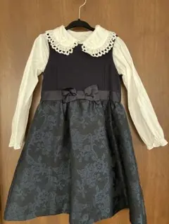 コムサイズム　女児ワンピースブラウスセット 紺　110cm