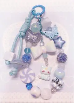 ぶるーにゃんこキーホルダー③