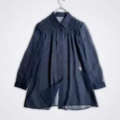 ROCHAS ロシャス シルクブラウス イタリア製生地Mバラ柄絵画の様美品