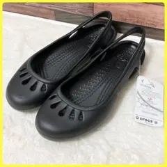 新品同様 タグ付 Crocs マリンディ サンダル W5 21.0 黒 ゴムのサムネイル