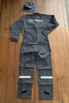 新品 MAZDAマツダ ディーラー冬用 つなぎ 整備 作業着 Lサイズ と帽子