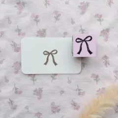 消しゴムはんこ　リボン