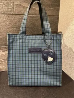 値下げ】familiar ファミリア チェック柄 トートバッグ チャーム付き