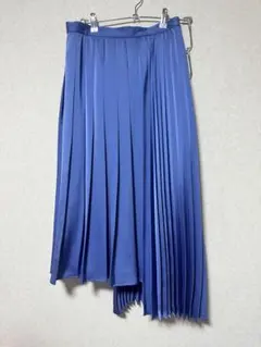 【新品未使用タグ付】RayBEAMS ブルー プリーツスカート アシメデザイン