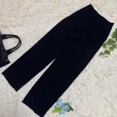 美品　組曲　クミキョク　サマースラックス　黒　トリアセテート　レーヨン　2 M
