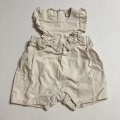 futafuta　アイボリー フリル リボンロンパース