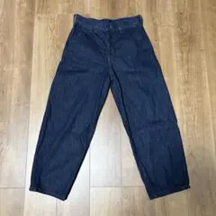 【美品】UNIQLO ワイドテーパードジーンズ インディゴ ブルー　XS