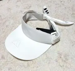 【新品タグ付き】スリーストライプス バックリボンサンバイザー　ホワイト　白