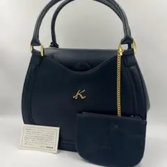 kitamura キタムラ ハンドバッグ ネイビー フラップ コインケース付きのサムネイル
