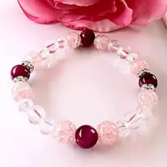 ピンクタイガーアイの金運 財運 仕事運 恋愛運 運気アップブレスレット15cm