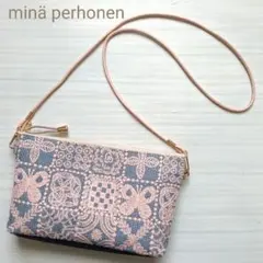 ✩専用✩ミナペルホネン　スマホゆったりポシェット　フォレストタイル　ブルーピンク
