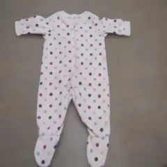 水玉模様 フリースロンパース