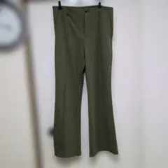 オリーブグリーン ワイドレッグパンツ