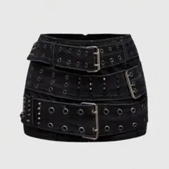 Grunge Punk Y2K パンク レディース デニム タイトミニスカート