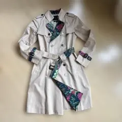 DAKSダックス　トレンチコート　ベージュ　M ベルト、裏地花柄