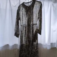 nano universe 花柄長袖ワンピース ブラック　裏地付き　フリーサイズ