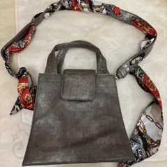 グレー クロコダイル型押し トートバッグ