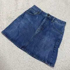 ジーユー デニム 台形 ミニスカート カジュアル ストリート シンプル 定番 S