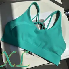 グリーンXLサイズ スポーツブラ ヨガウェア タンクトップ ブラトップ トップス