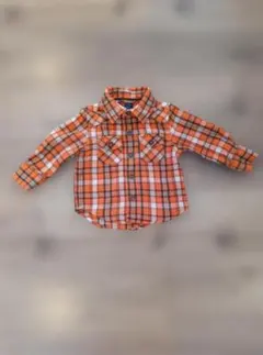 babyGap オレンジ チェック柄 長袖シャツ