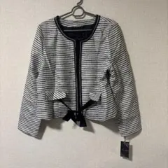 【新品未使用】ノーカラージャケットLLサイズ　セレモニーママスーツ、卒業式入学式