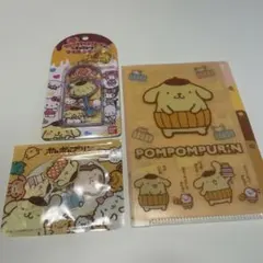 ポムポムプリン　キーホルダー　ミニクリアファイル　シール