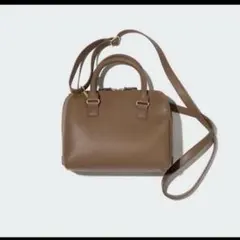 美品！UNIQLO レザータッチ2WAYボストンバッグ ブラウン ユニクロのサムネイル