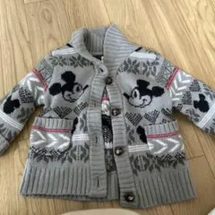 ミッキーマウス柄 ニットカーディガン