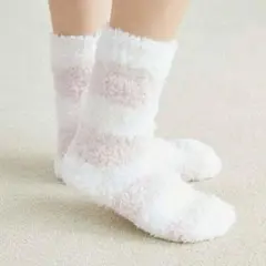 【新品】gelato pique ルームソックス ルームウェア ホワイト×ピンク