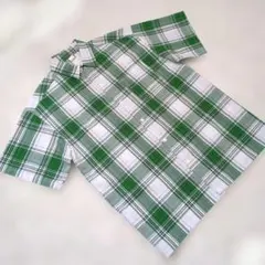 美品 米国製 CALTOP カルトップ 半袖 オンブレチェックシャツ L