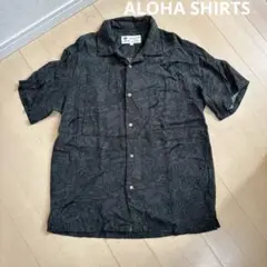 ▽ALOHA SHIRTS　アロハシャツ　L　緑　レーヨン　シャツ　メンズ