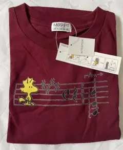 ピーナッツTシャツ バーガンディ My Hair is Bad LサイズTシャツ