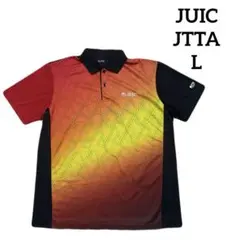 ⭐️JUIC 卓球ウェア　JTTA ドライ半袖ポロシャツ　オレンジ×黒　L＊QG