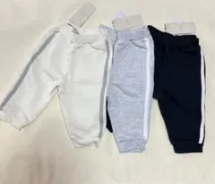 【新品】プティマイン　スウェットパンツ　サイズ80 黒・グレー・白　3色セット