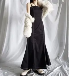 ハイウエストマキシロングマーメイドキャミワンピース