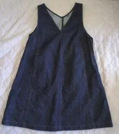 デニムVネックノースリーブジャンバースカート