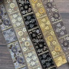 606.インド刺繍リボン 1m×5本セット
